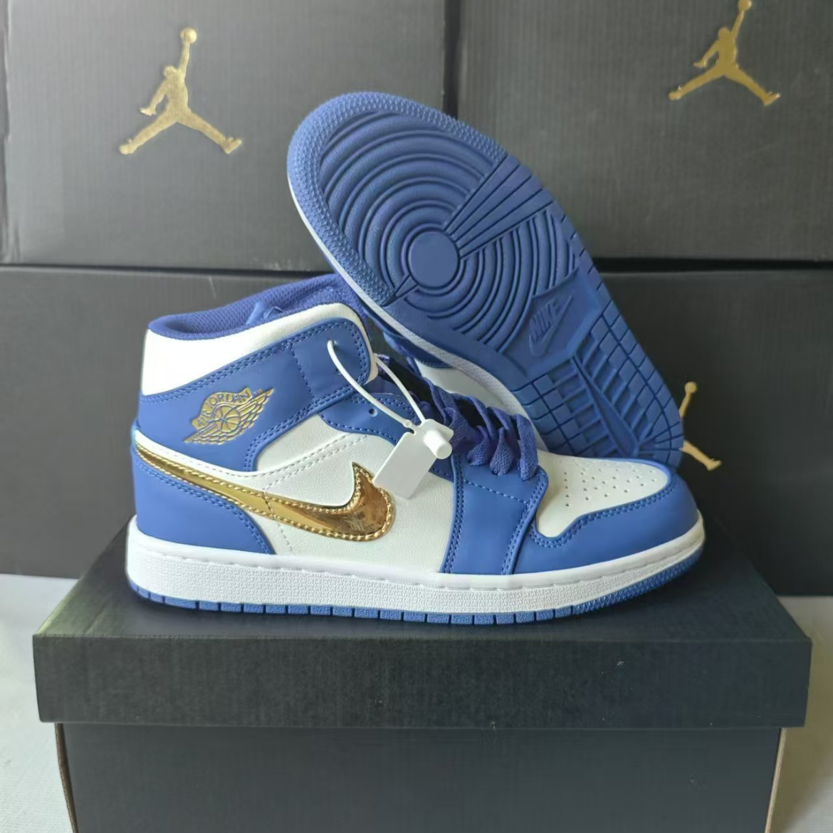 Blue, White & Gold Jordan 1