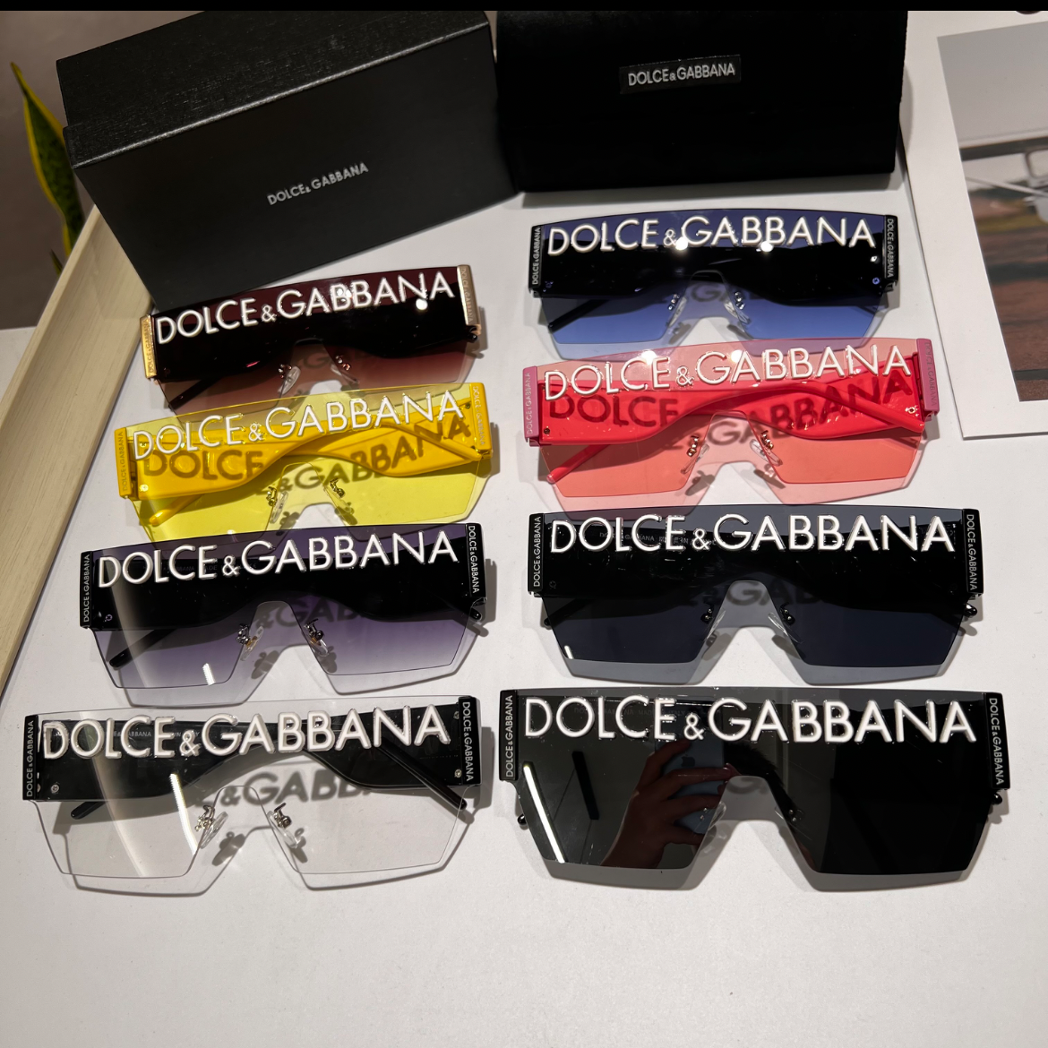 Dolce & Gabbana Oversized Shield Sunglasses